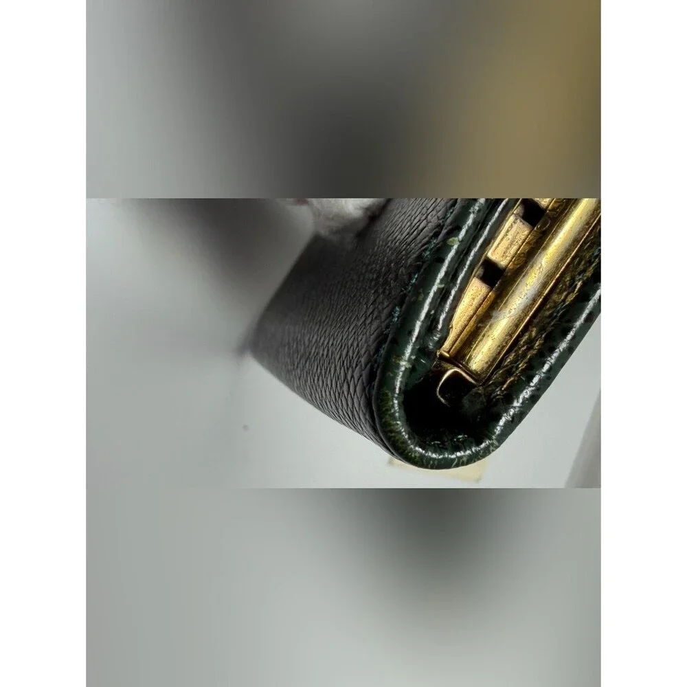 Louis Vuitton Green Taiga Leather Key Cles with Dust Bag